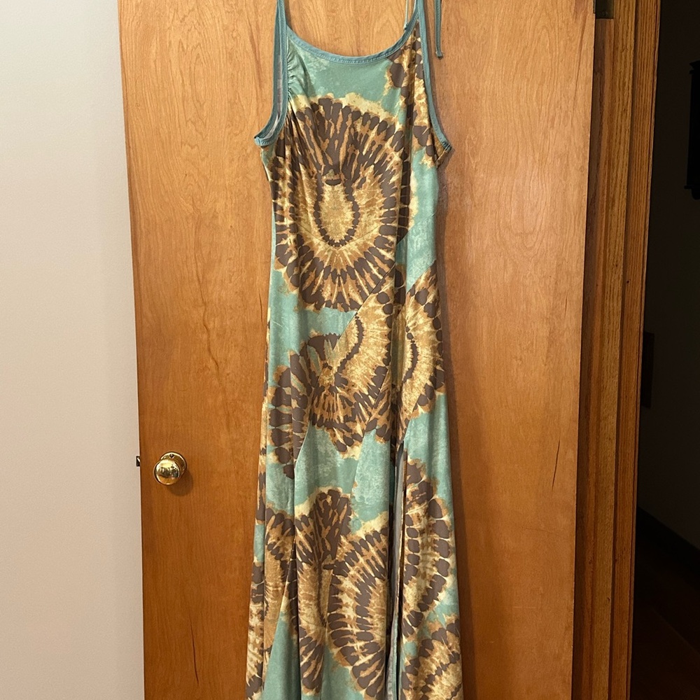 Free People Teal and Brown Spiral Maxi Dress - Picture 5 of 8